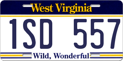 WV license plate 1SD557