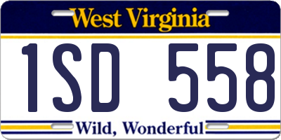 WV license plate 1SD558