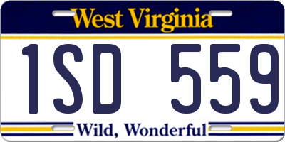 WV license plate 1SD559