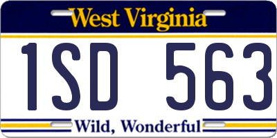 WV license plate 1SD563