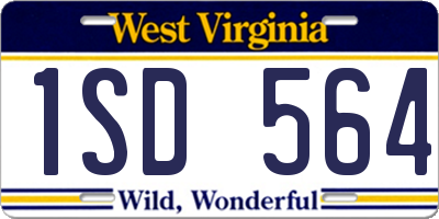 WV license plate 1SD564