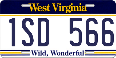 WV license plate 1SD566