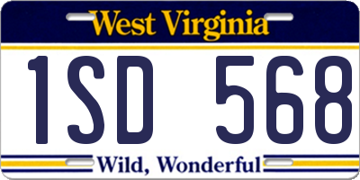 WV license plate 1SD568