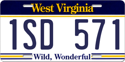 WV license plate 1SD571