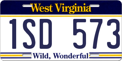 WV license plate 1SD573