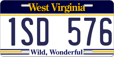 WV license plate 1SD576