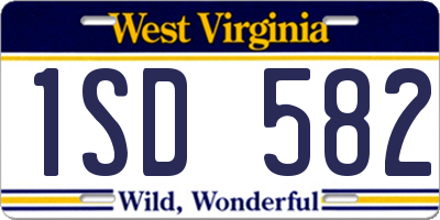 WV license plate 1SD582