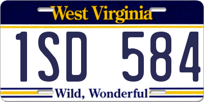 WV license plate 1SD584