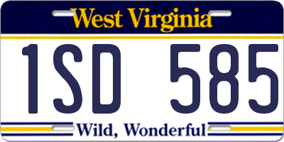 WV license plate 1SD585