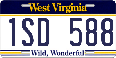 WV license plate 1SD588