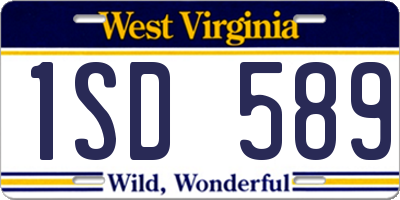 WV license plate 1SD589
