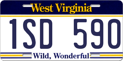 WV license plate 1SD590