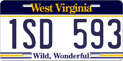 WV license plate 1SD593