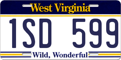 WV license plate 1SD599