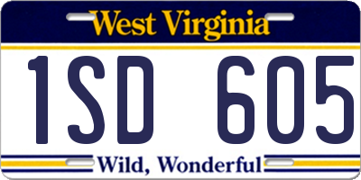 WV license plate 1SD605