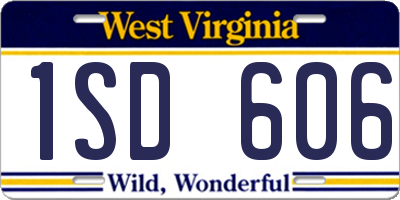 WV license plate 1SD606