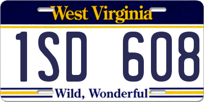 WV license plate 1SD608
