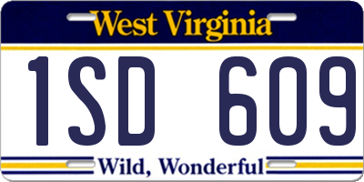 WV license plate 1SD609