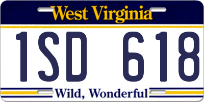 WV license plate 1SD618
