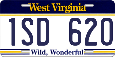 WV license plate 1SD620