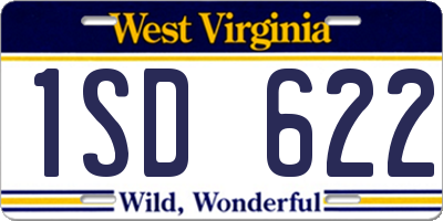 WV license plate 1SD622