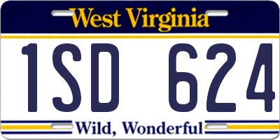 WV license plate 1SD624