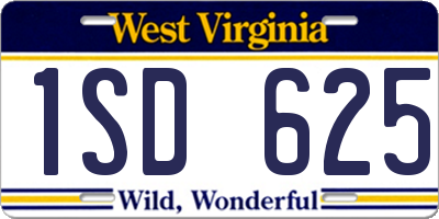 WV license plate 1SD625