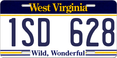 WV license plate 1SD628