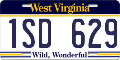 WV license plate 1SD629