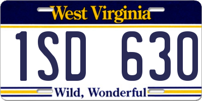 WV license plate 1SD630