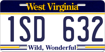 WV license plate 1SD632