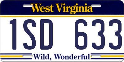 WV license plate 1SD633