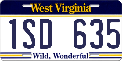 WV license plate 1SD635