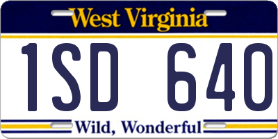 WV license plate 1SD640