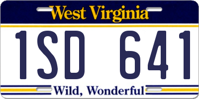 WV license plate 1SD641