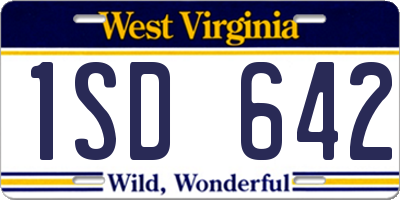 WV license plate 1SD642