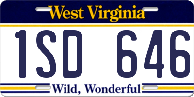WV license plate 1SD646
