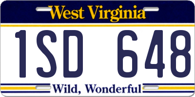 WV license plate 1SD648