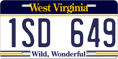 WV license plate 1SD649