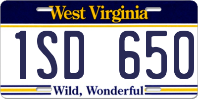 WV license plate 1SD650