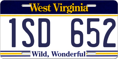 WV license plate 1SD652