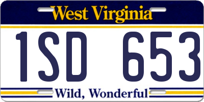 WV license plate 1SD653