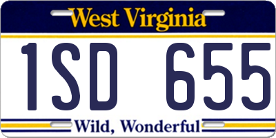 WV license plate 1SD655