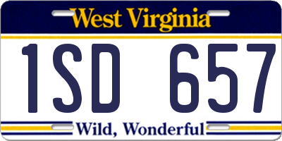 WV license plate 1SD657