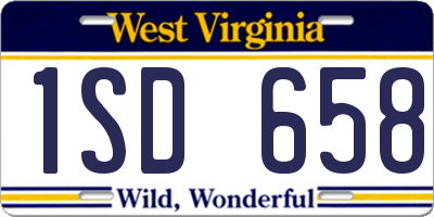 WV license plate 1SD658