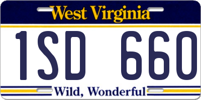 WV license plate 1SD660