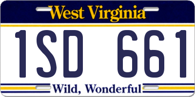 WV license plate 1SD661