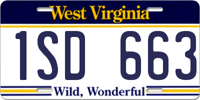 WV license plate 1SD663