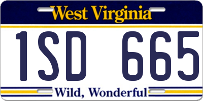 WV license plate 1SD665