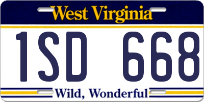 WV license plate 1SD668